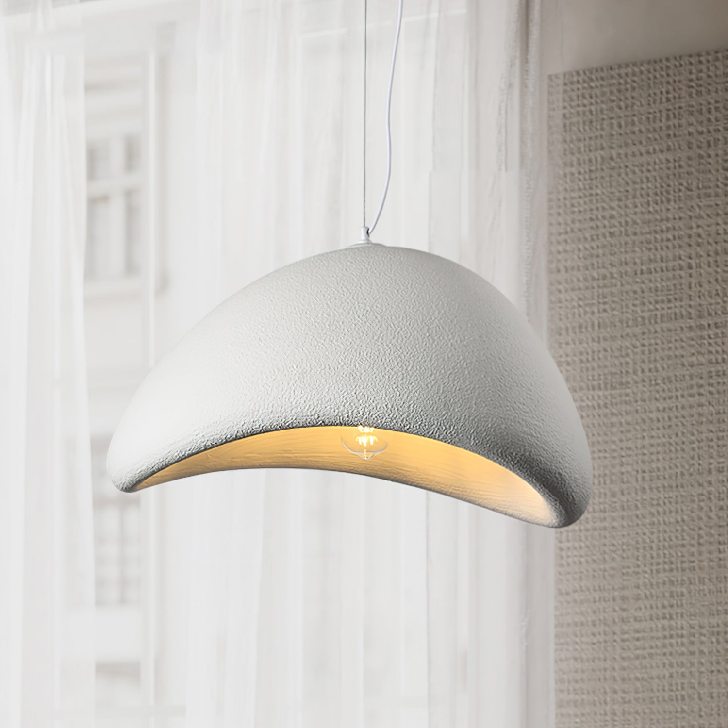 Hanglamp Koepelvorm Polystyreen Grijs Wit Zes Maten E26 E27 Fitting Verstelbare Kabel 150cm Scandinavisch Design Huiskamer Keuken Eethoek Dimbaar | Sansoti