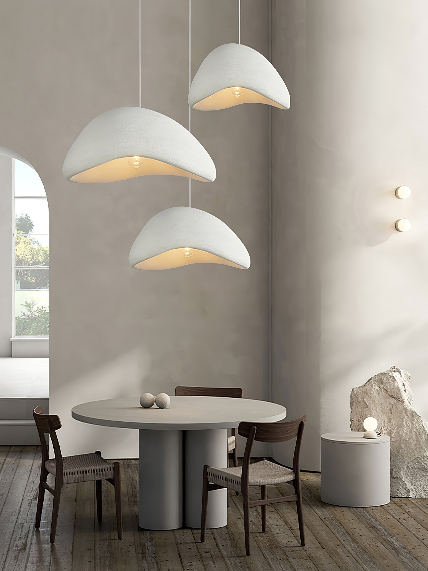 Hanglamp Koepelvorm Polystyreen Grijs Wit Zes Maten E26 E27 Fitting Verstelbare Kabel 150cm Scandinavisch Design Huiskamer Keuken Eethoek Dimbaar | Sansoti