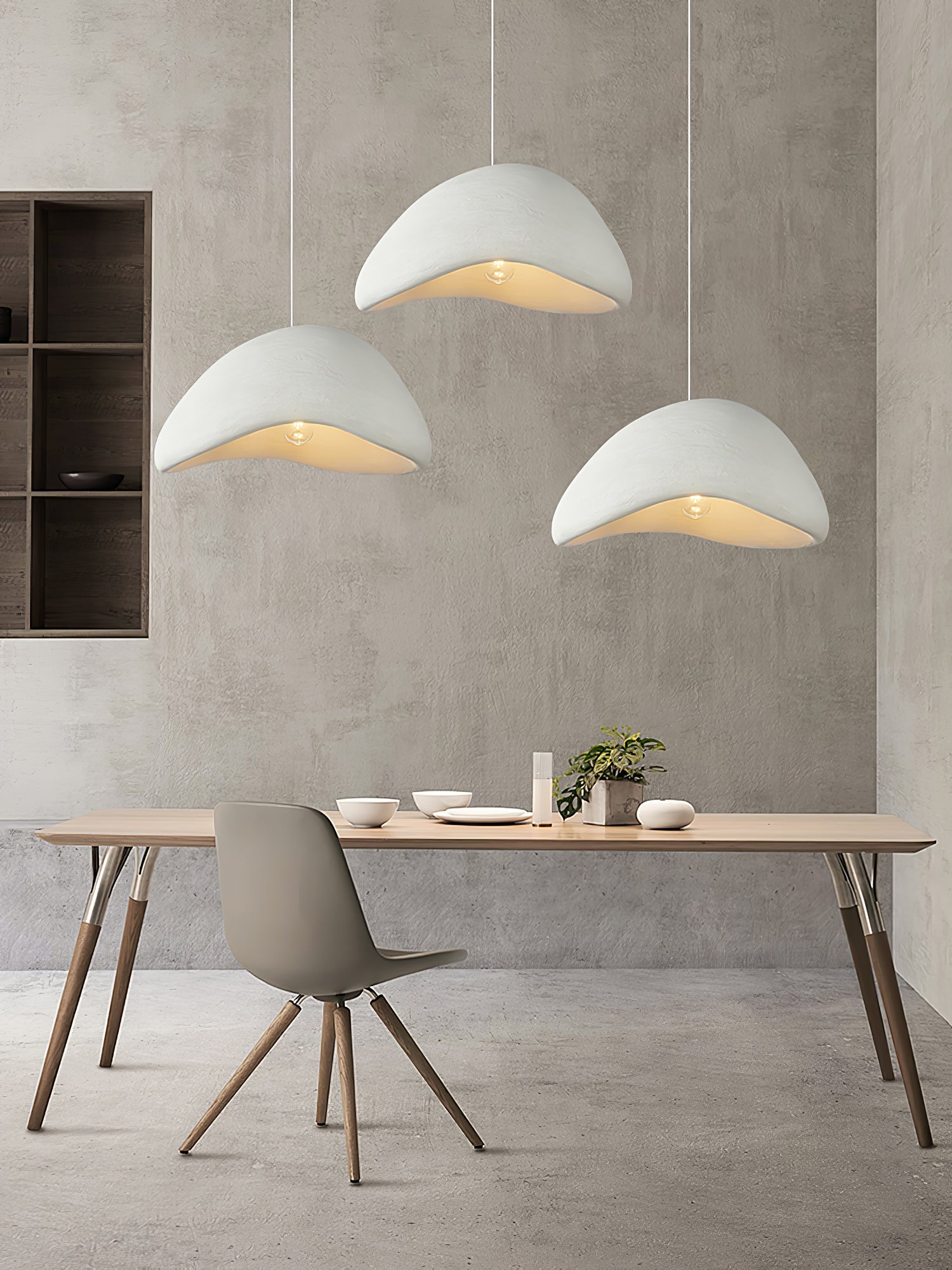 Hanglamp Koepelvorm Polystyreen Grijs Wit Zes Maten E26 E27 Fitting Verstelbare Kabel 150cm Scandinavisch Design Huiskamer Keuken Eethoek Dimbaar | Sansoti
