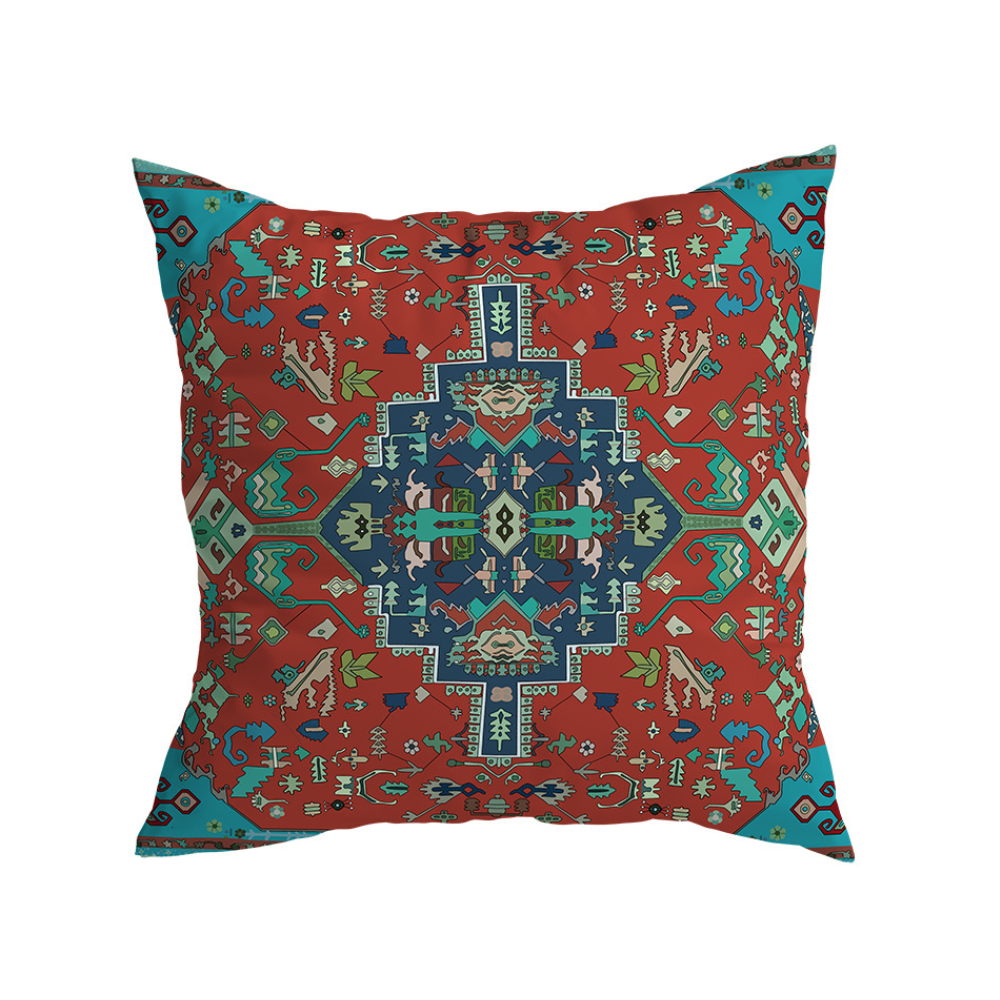 Kilim Kussenhoes 45x45 cm – Zachte Pluche met Uniek Patroon voor de Woonkamer | Sansoti