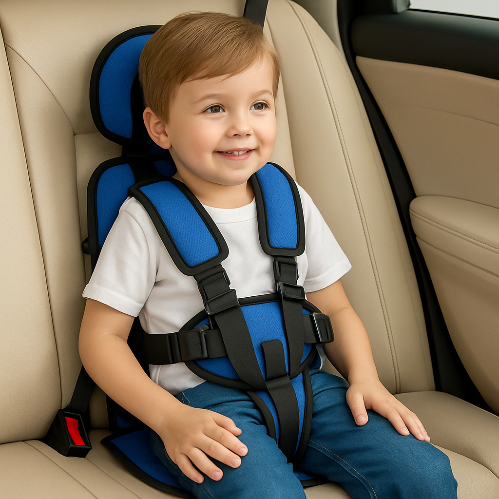 Kinderzitje Auto Met 5-Puntsgordel Draagbaar Polyester Katoen Tot 60kg | Sansoti