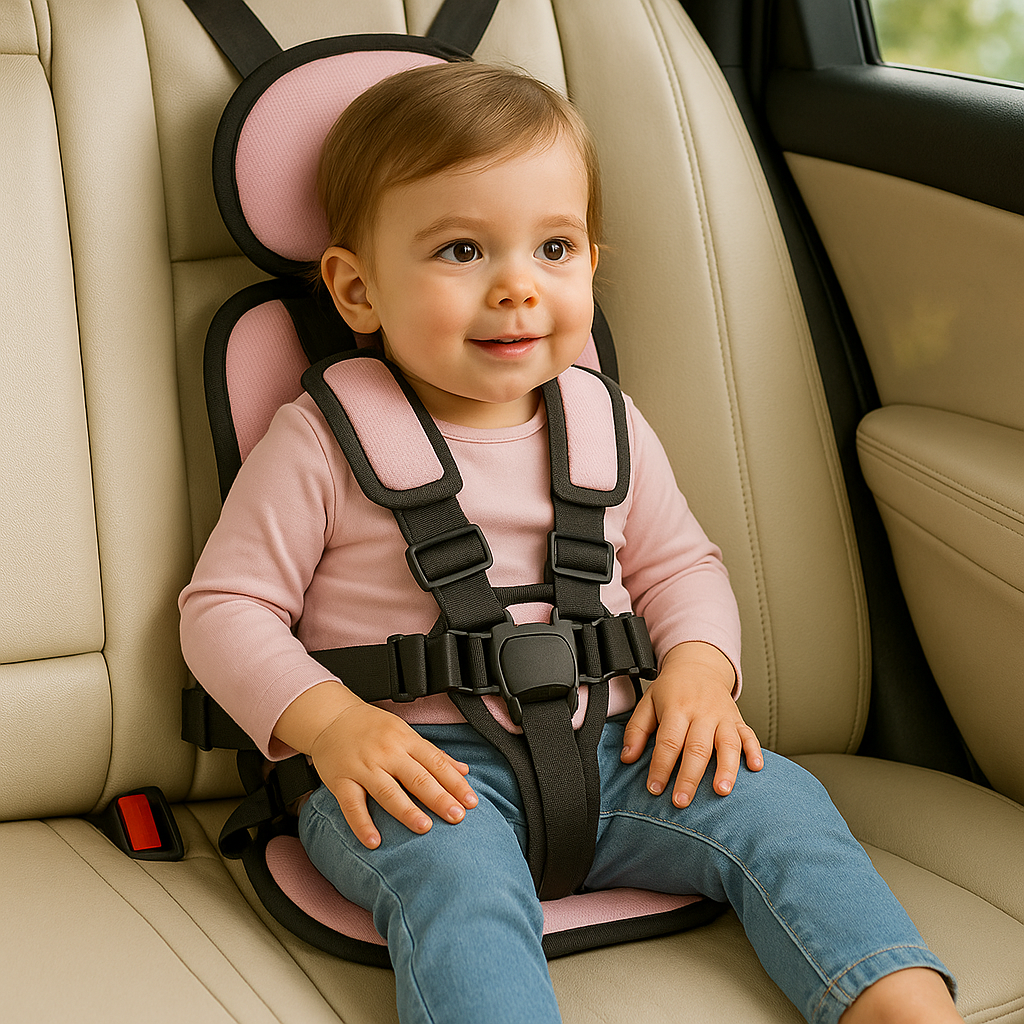 Kinderzitje Auto Met 5-Puntsgordel Draagbaar Polyester Katoen Tot 60kg | Sansoti