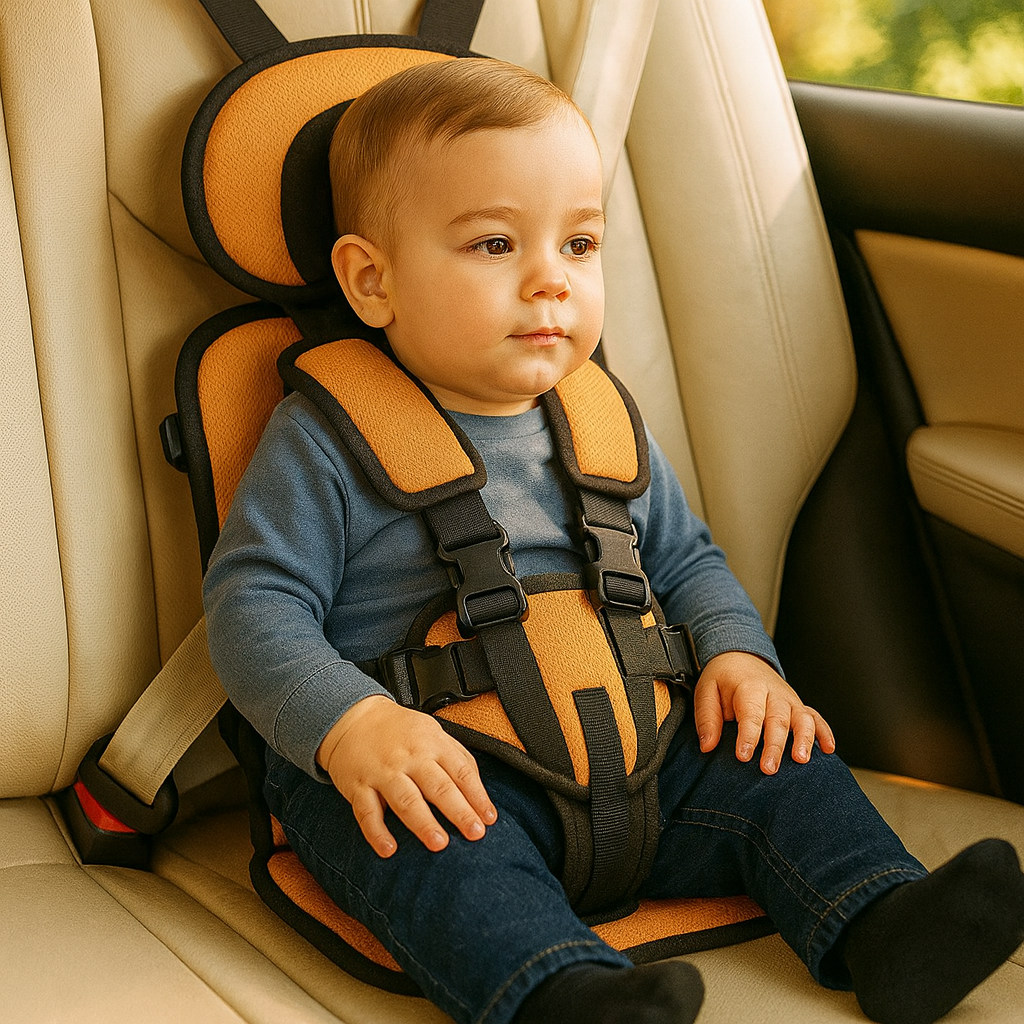 Kinderzitje Auto Met 5-Puntsgordel Draagbaar Polyester Katoen Tot 60kg | Sansoti