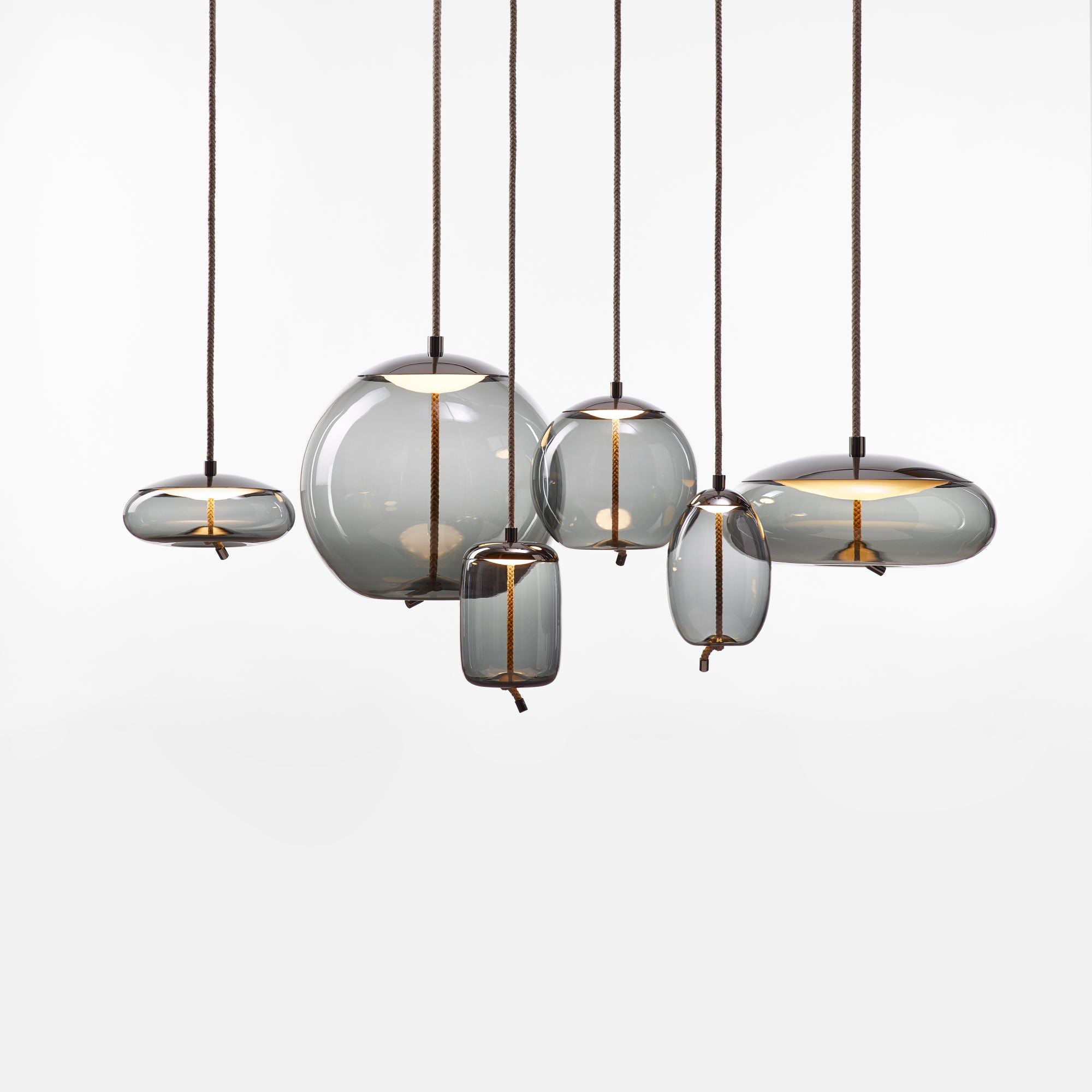 Handgeblazen Glazen Hanglamp Modern Design – Glas en Metaal – Instelbare Kabel 150cm – Geïntegreerde LED – 4 Modellen & Kleuropties | Sansoti