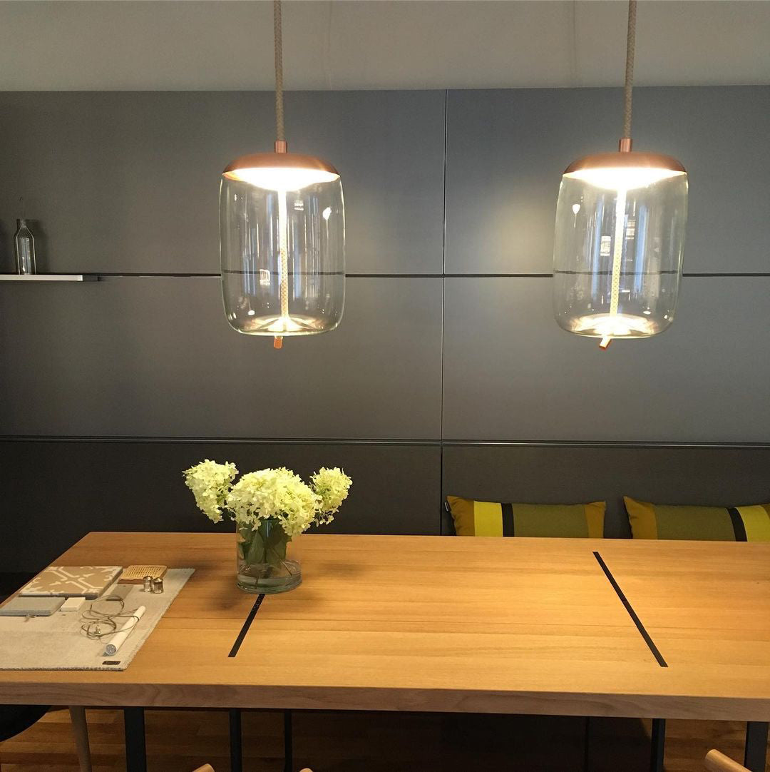 Handgeblazen Glazen Hanglamp Modern Design – Glas en Metaal – Instelbare Kabel 150cm – Geïntegreerde LED – 4 Modellen & Kleuropties | Sansoti