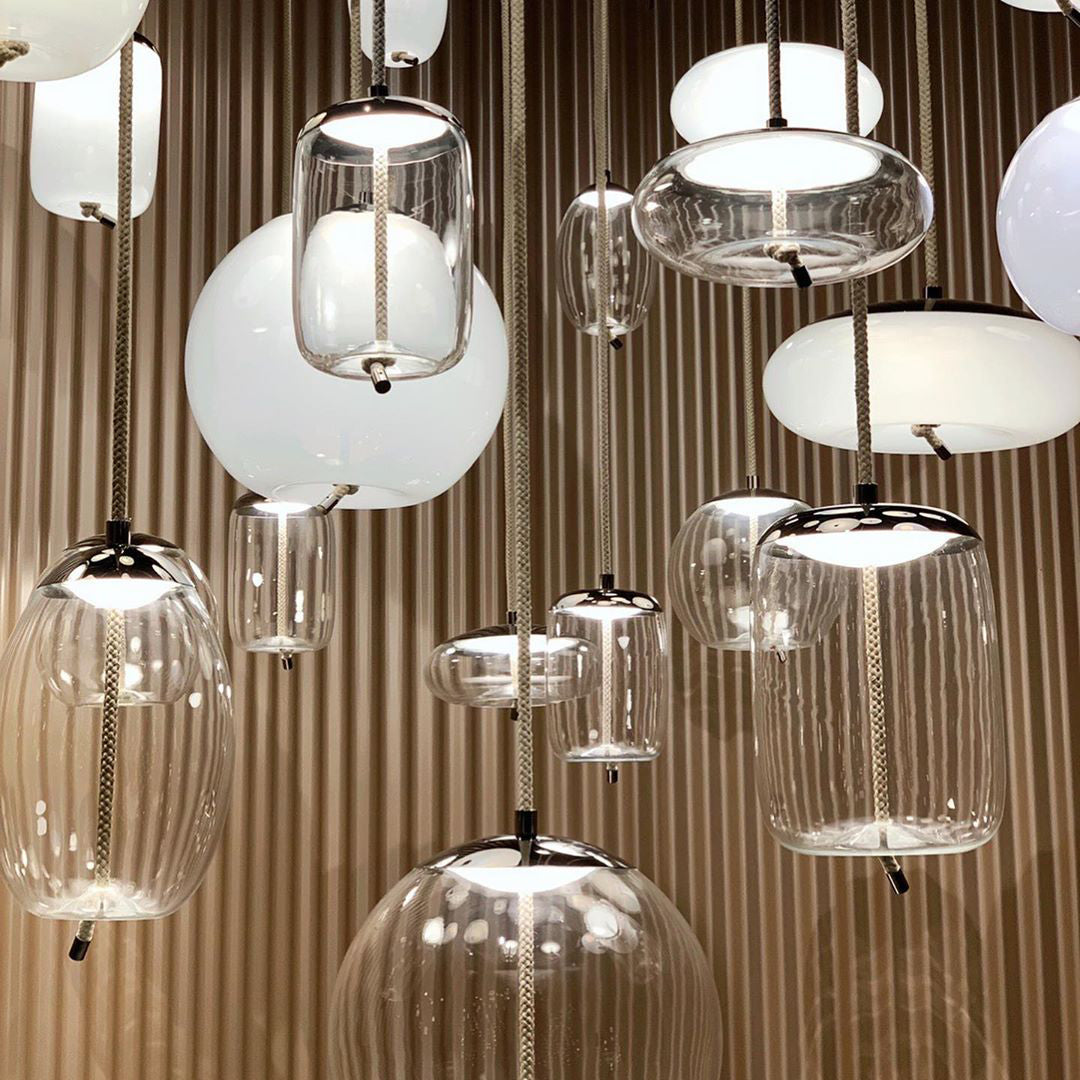 Handgeblazen Glazen Hanglamp Modern Design – Glas en Metaal – Instelbare Kabel 150cm – Geïntegreerde LED – 4 Modellen & Kleuropties | Sansoti