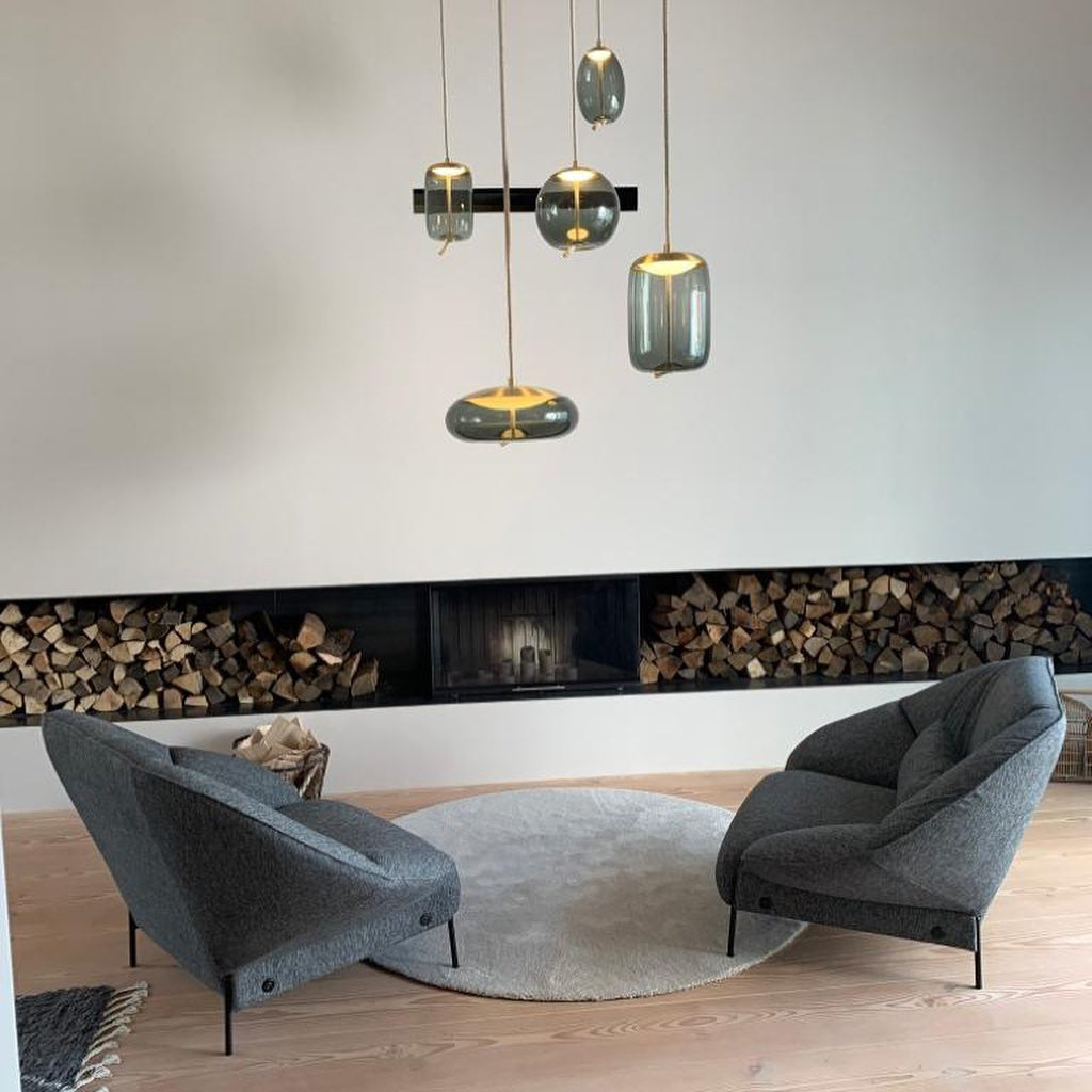 Handgeblazen Glazen Hanglamp Modern Design – Glas en Metaal – Instelbare Kabel 150cm – Geïntegreerde LED – 4 Modellen & Kleuropties | Sansoti