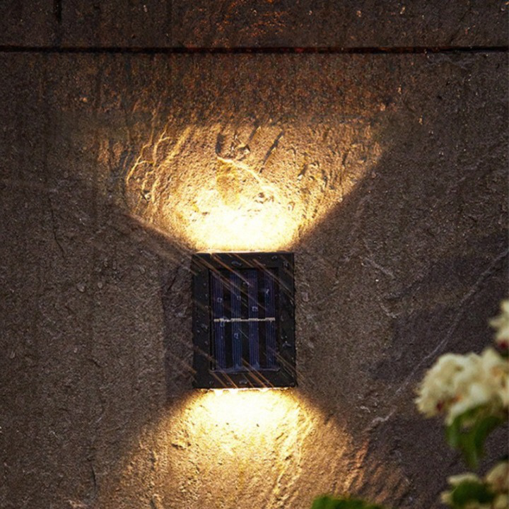 Solar-LED-Außenlampe zur Wandmontage warmweißes Licht wasserdicht IP65 Gartenbeleuchtung Solarenergie Bewegungssensor | Sansoti