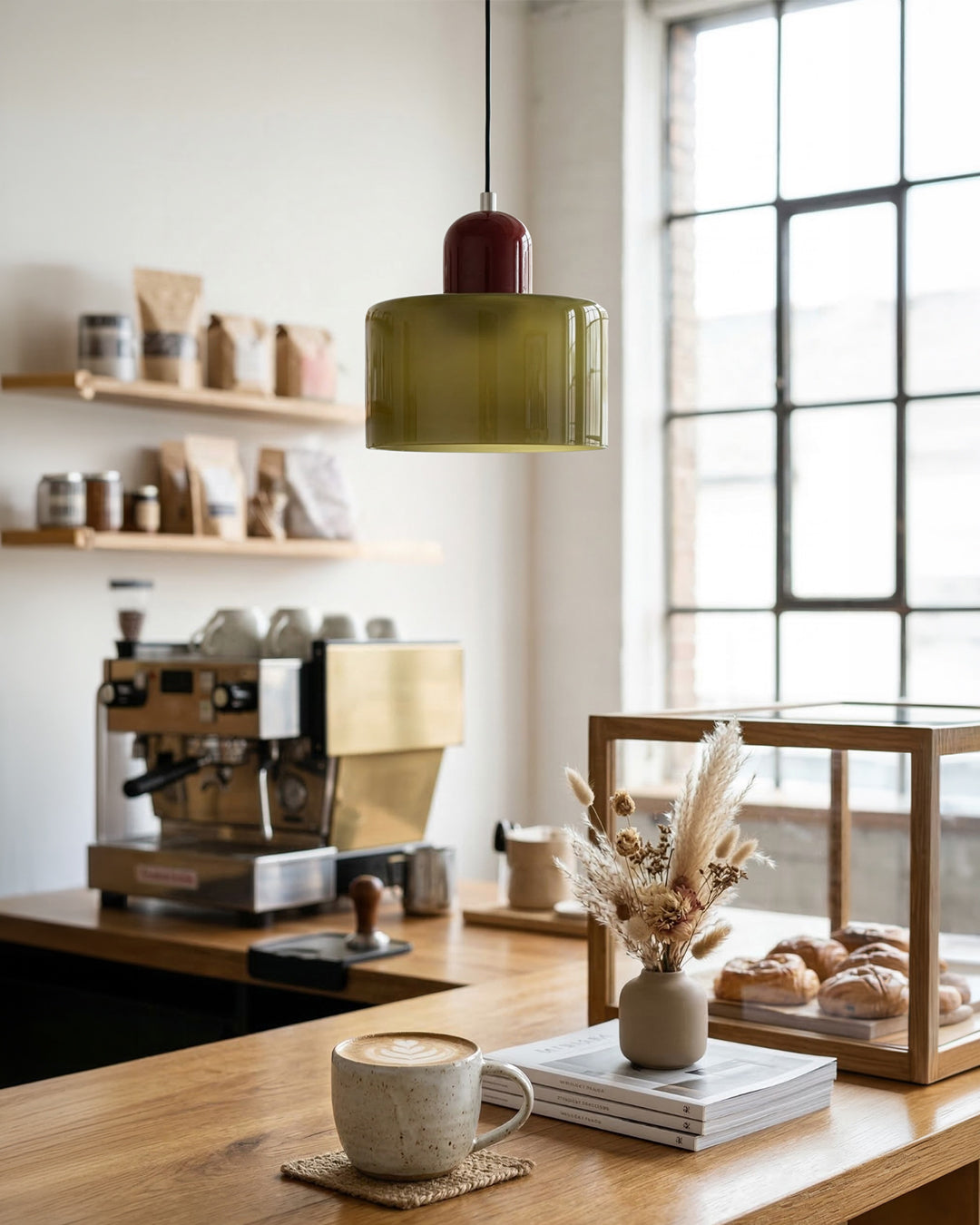 KORA Glazen Hanglamp | Bauhaus-Design Geometrisch Licht | Verstelbaar | E27 | Scandinavisch Interieur Verlichting | Sansoti