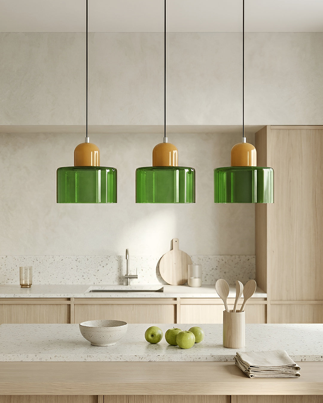 KORA Glazen Hanglamp | Bauhaus-Design Geometrisch Licht | Verstelbaar | E27 | Scandinavisch Interieur Verlichting | Sansoti