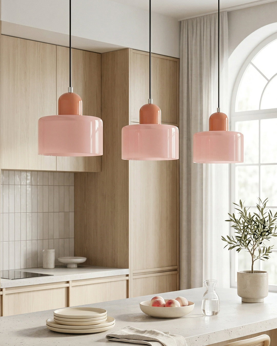 KORA Glazen Hanglamp | Bauhaus-Design Geometrisch Licht | Verstelbaar | E27 | Scandinavisch Interieur Verlichting | Sansoti