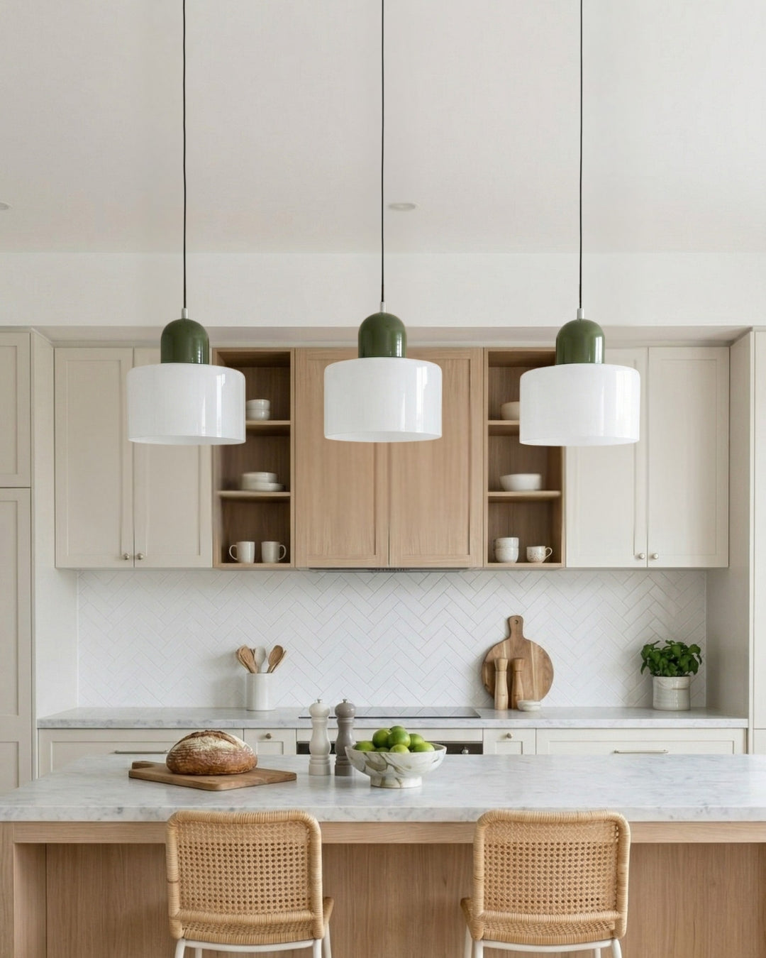 KORA Glazen Hanglamp | Bauhaus-Design Geometrisch Licht | Verstelbaar | E27 | Scandinavisch Interieur Verlichting | Sansoti