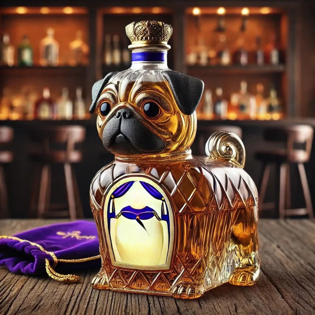 Glazen Whiskykaraf met Hondvormig Design 350ml Exclusieve Decanter voor Spirits en Whisky | Sansoti