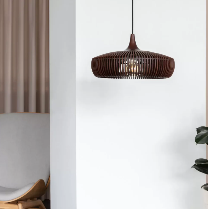 Houten Hanglamp Plafond 43cm Japandi Verlichting Warm Licht Eetkamer Slaapkamer Woonkamer | Sansoti