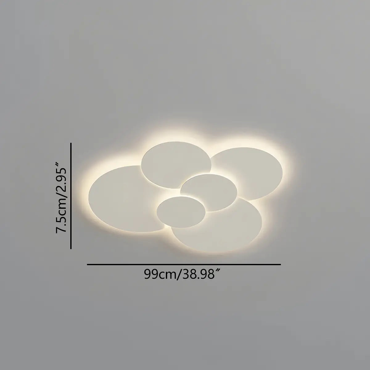 LED Deckenleuchte Verstellbare Scheiben Weiß Dimmbar Wohnzimmer Badezimmer Moderne Designlampe Deckenbeleuchtung mit Fernbedienung | Restfield