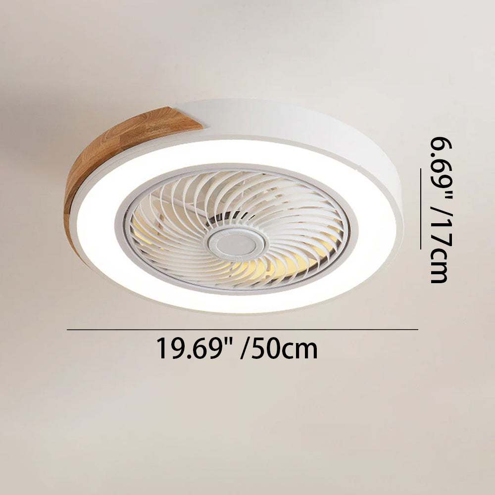 Ventilateur de Plafond Bois LED Dimmable Télécommande 50cm Chambre Salon Salle à Manger | Restfield