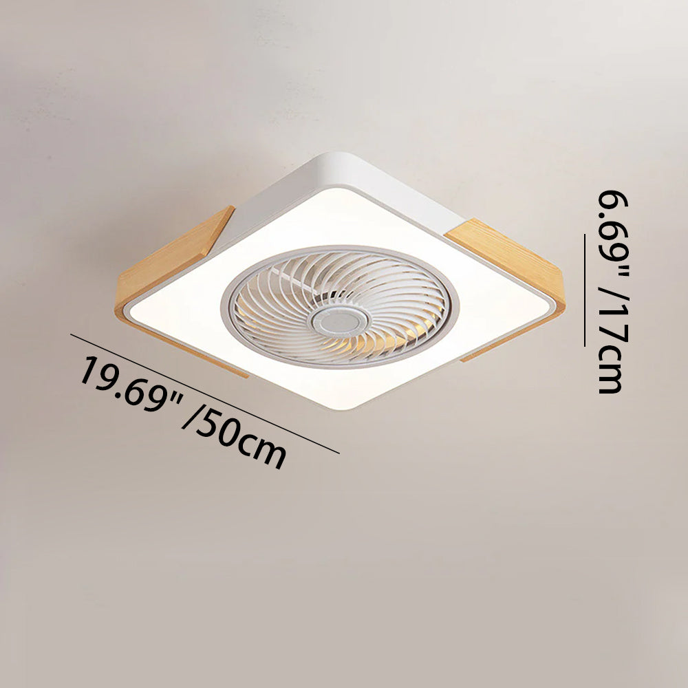 Ventilateur de Plafond Bois LED Dimmable Télécommande 50cm Chambre Salon Salle à Manger | Restfield