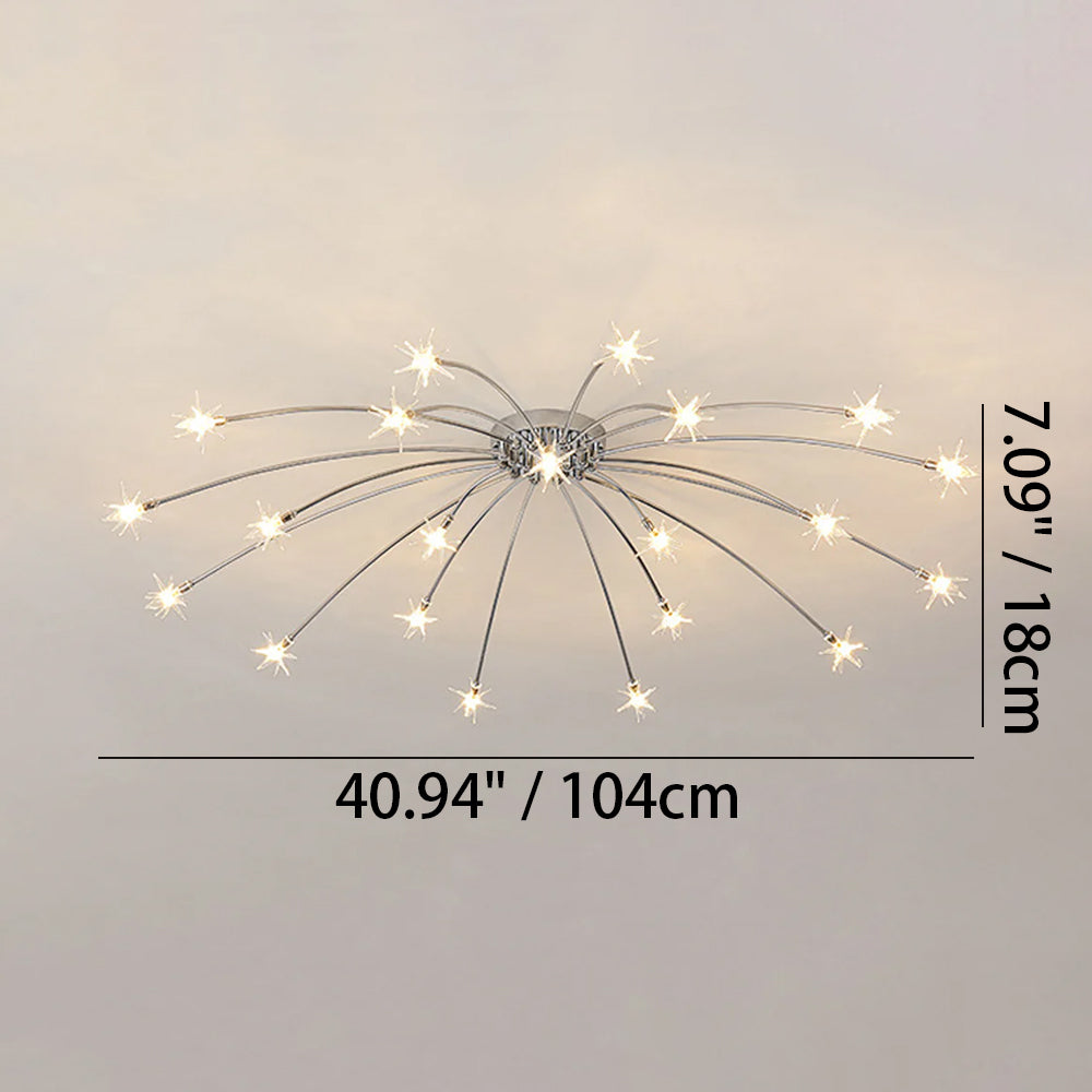 Plafondlamp Metaal Glas Semi Flush Mount LED Modern Woonkamer Eetkamer Slaapkamer | Sansoti