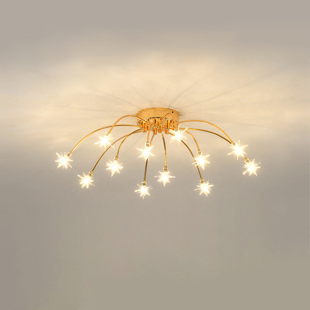 Plafondlamp Metaal Glas Semi Flush Mount LED Modern Woonkamer Eetkamer Slaapkamer | Sansoti