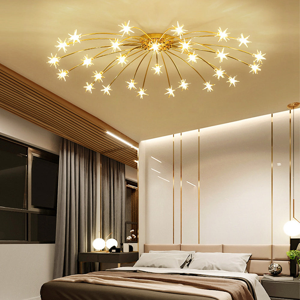 Plafondlamp Metaal Glas Semi Flush Mount LED Modern Woonkamer Eetkamer Slaapkamer | Sansoti