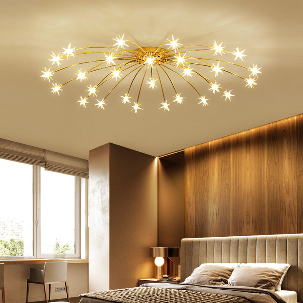 Plafondlamp Metaal Glas Semi Flush Mount LED Modern Woonkamer Eetkamer Slaapkamer | Sansoti