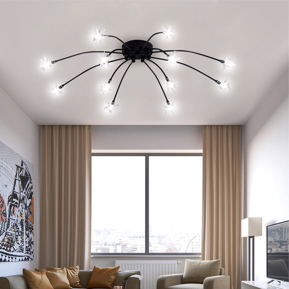 Plafondlamp Metaal Glas Semi Flush Mount LED Modern Woonkamer Eetkamer Slaapkamer | Sansoti