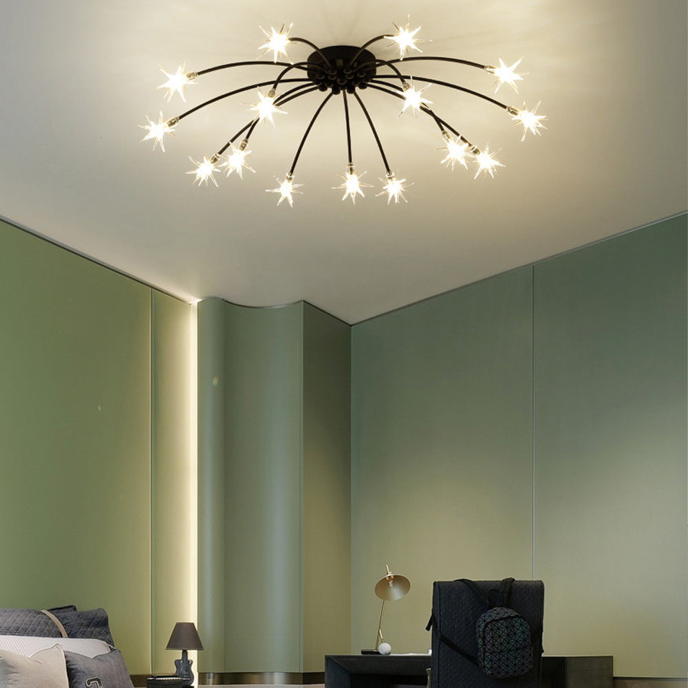 Plafondlamp Metaal Glas Semi Flush Mount LED Modern Woonkamer Eetkamer Slaapkamer | Sansoti