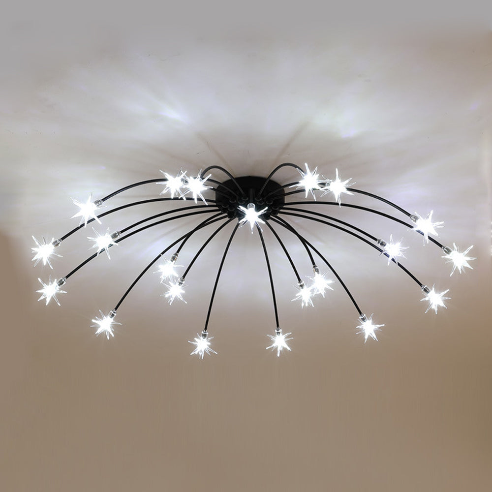 Plafondlamp Metaal Glas Semi Flush Mount LED Modern Woonkamer Eetkamer Slaapkamer | Sansoti