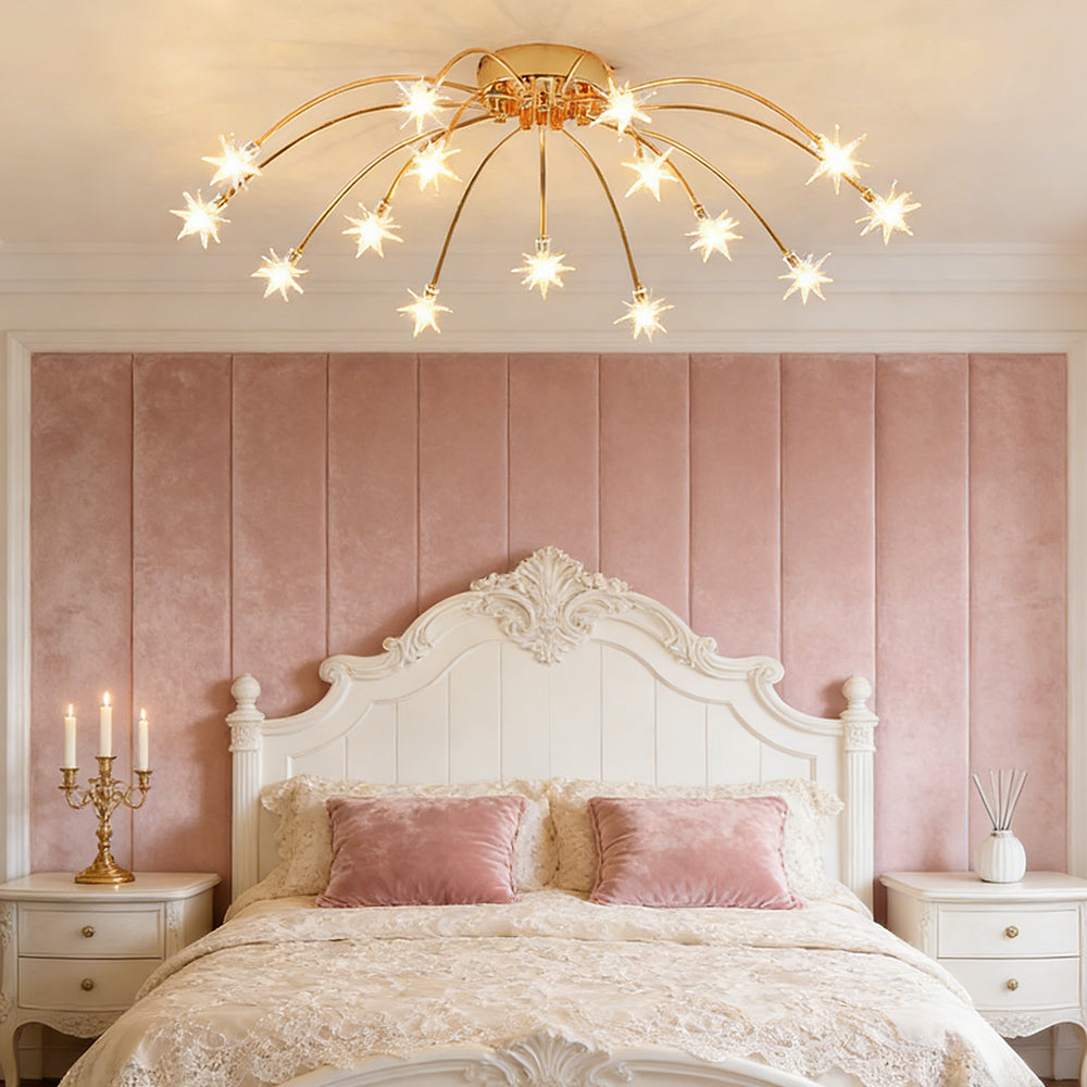 Plafondlamp Metaal Glas Semi Flush Mount LED Modern Woonkamer Eetkamer Slaapkamer | Sansoti