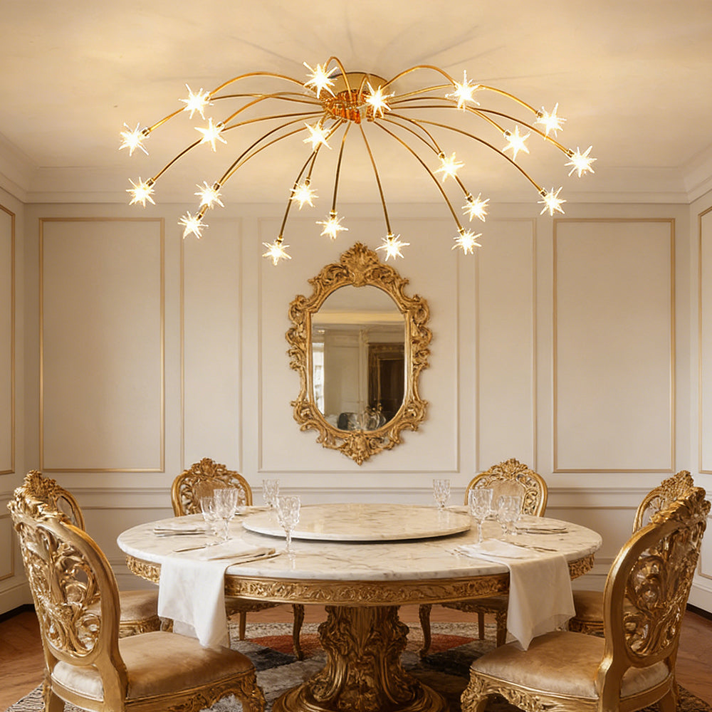 Plafondlamp Metaal Glas Semi Flush Mount LED Modern Woonkamer Eetkamer Slaapkamer | Sansoti