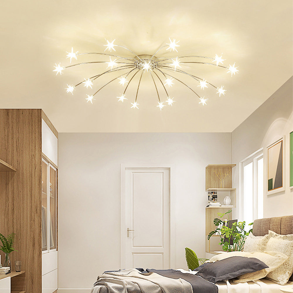 Plafondlamp Metaal Glas Semi Flush Mount LED Modern Woonkamer Eetkamer Slaapkamer | Sansoti