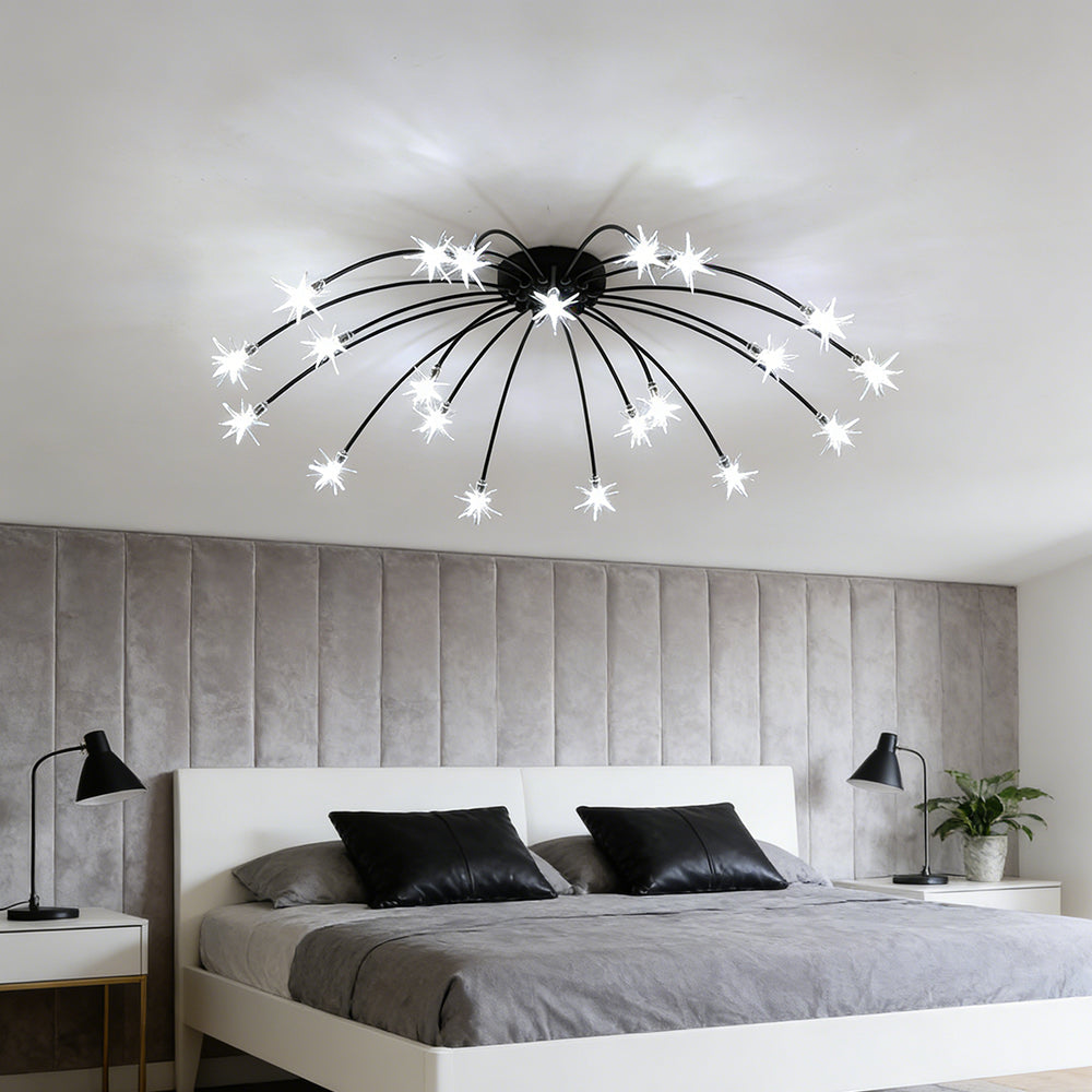 Plafondlamp Metaal Glas Semi Flush Mount LED Modern Woonkamer Eetkamer Slaapkamer | Sansoti