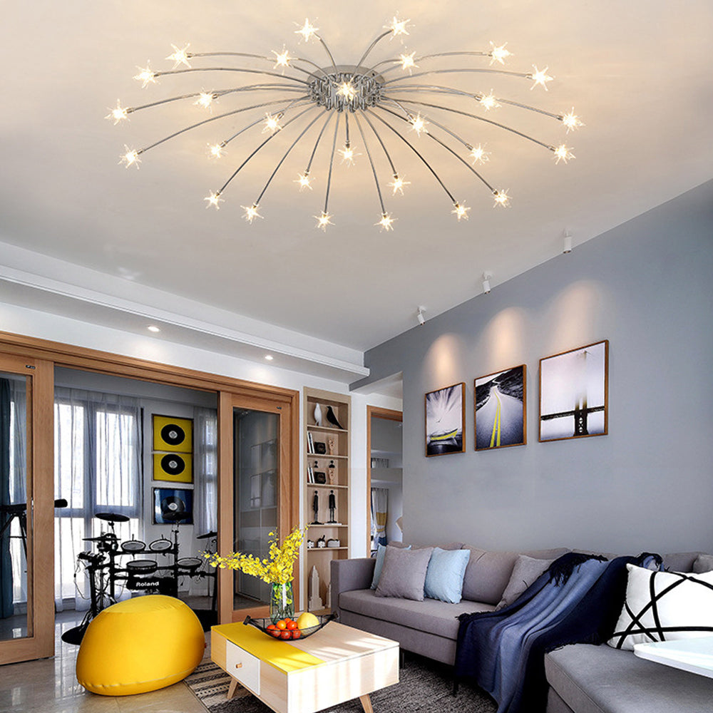 Plafondlamp Metaal Glas Semi Flush Mount LED Modern Woonkamer Eetkamer Slaapkamer | Sansoti