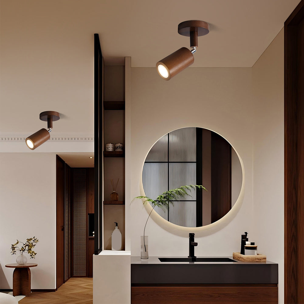 Houten Railverlichting LED Plafondlamp Wandlamp Natuurlijk Modern Woonkamer Eetkamer | Sansoti