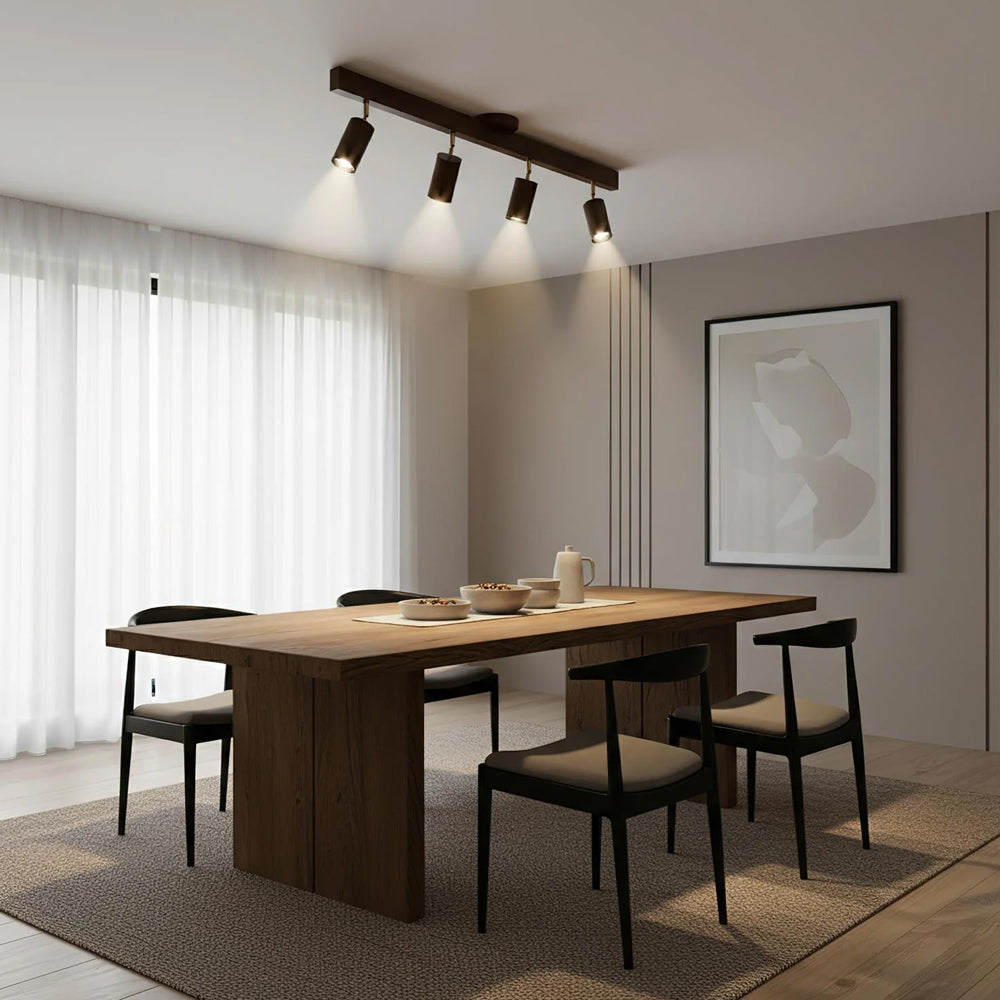Houten Railverlichting LED Plafondlamp Wandlamp Natuurlijk Modern Woonkamer Eetkamer | Sansoti