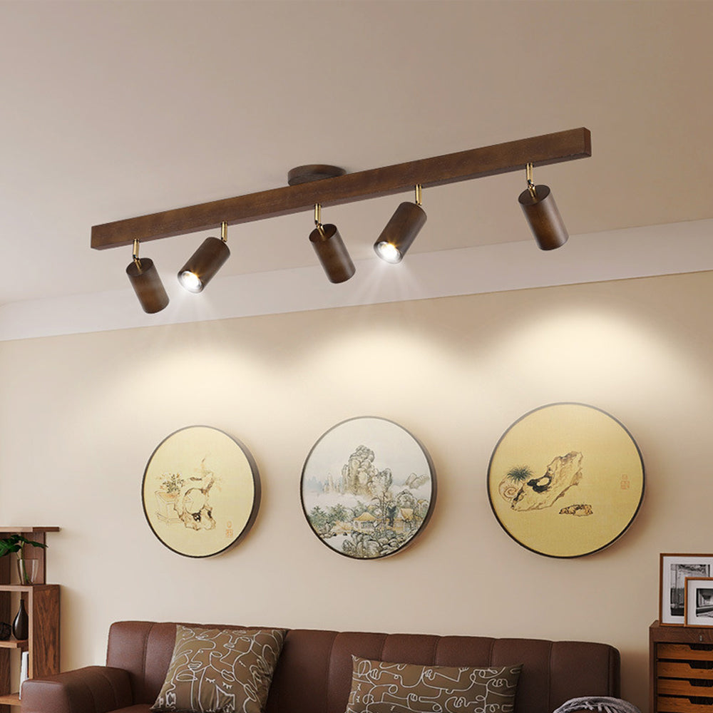 Houten Railverlichting LED Plafondlamp Wandlamp Natuurlijk Modern Woonkamer Eetkamer | Sansoti