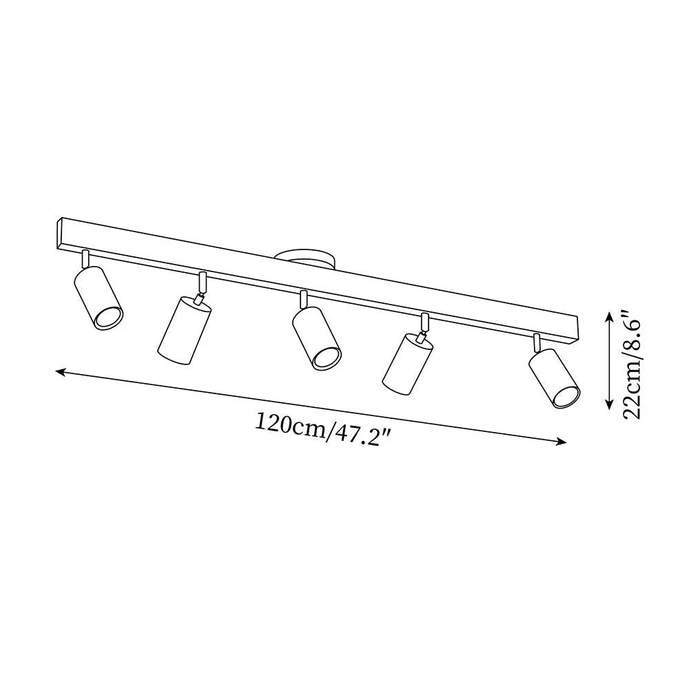 Houten Railverlichting LED Plafondlamp Wandlamp Natuurlijk Modern Woonkamer Eetkamer | Sansoti