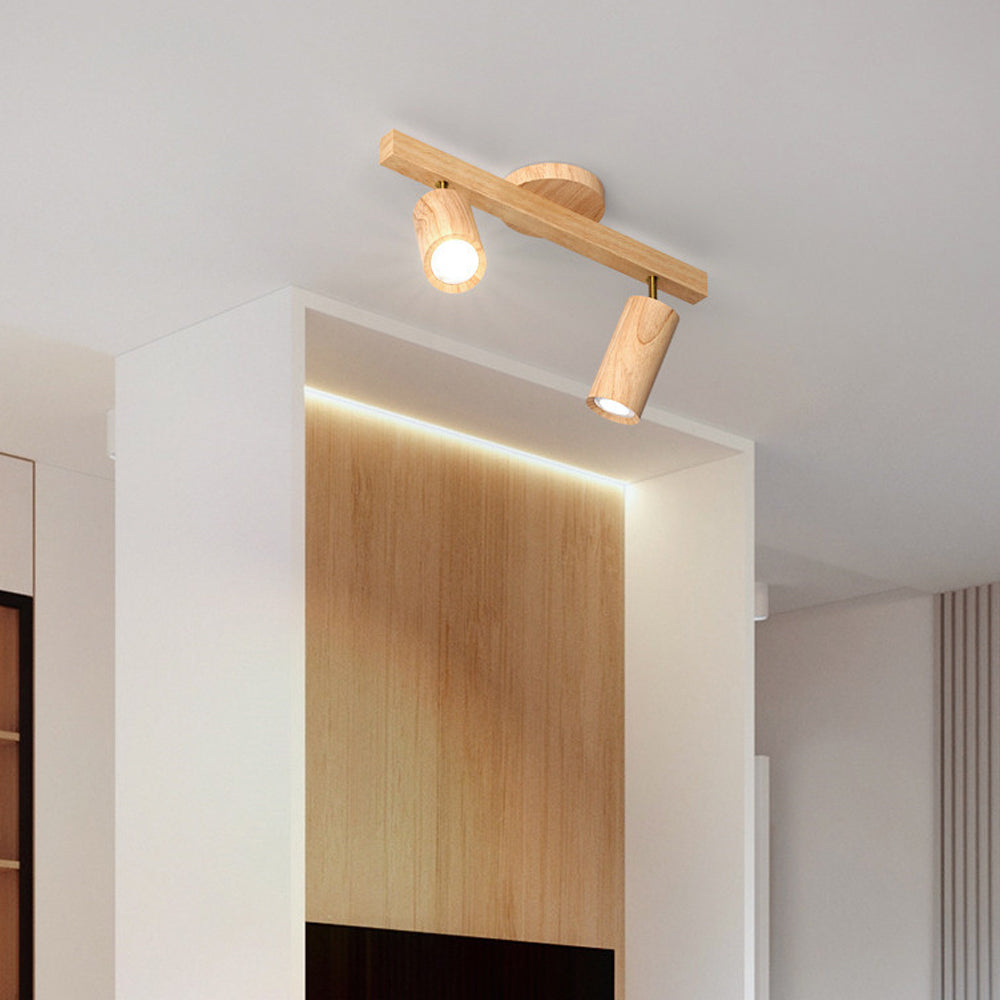 Houten Railverlichting LED Plafondlamp Wandlamp Natuurlijk Modern Woonkamer Eetkamer | Sansoti