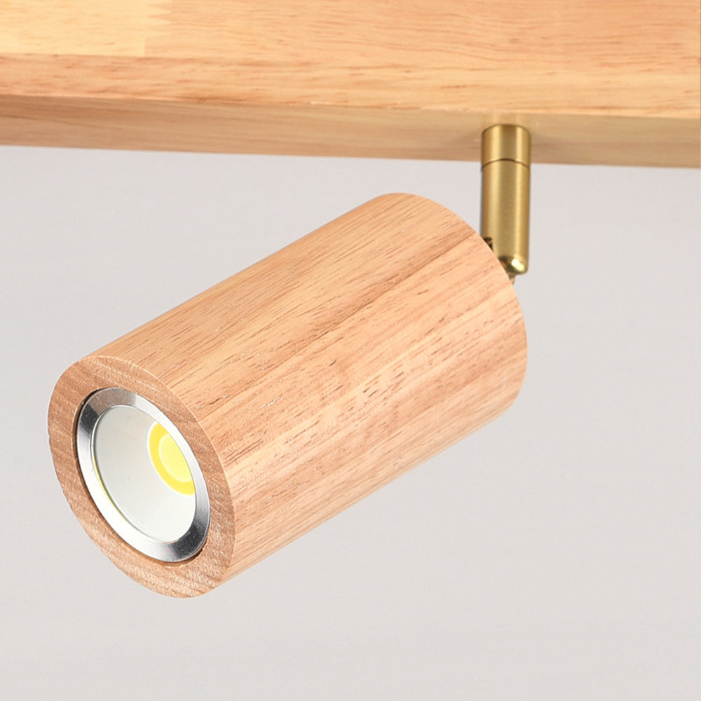 Houten Railverlichting LED Plafondlamp Wandlamp Natuurlijk Modern Woonkamer Eetkamer | Sansoti