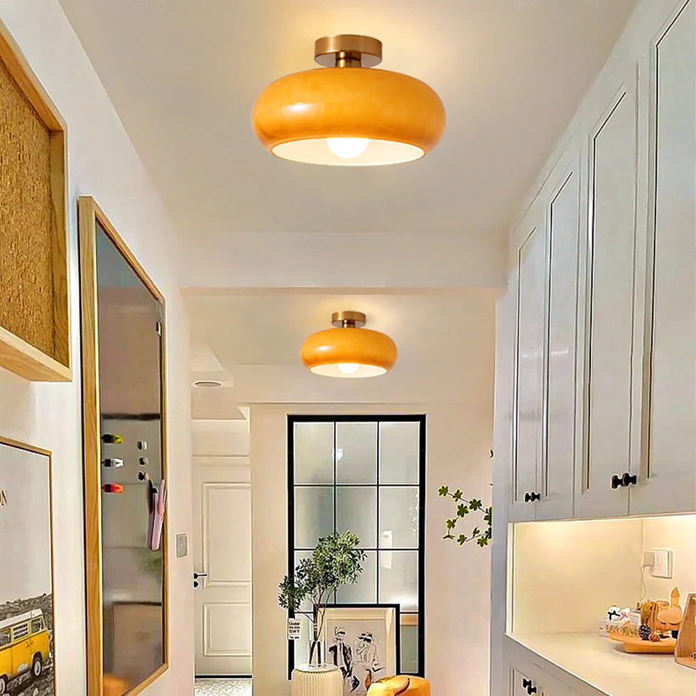 Glazen Hanglamp Vintage Amber Messing Retro E27 Eetkamer Woonkamer Slaapkamer | Sansoti