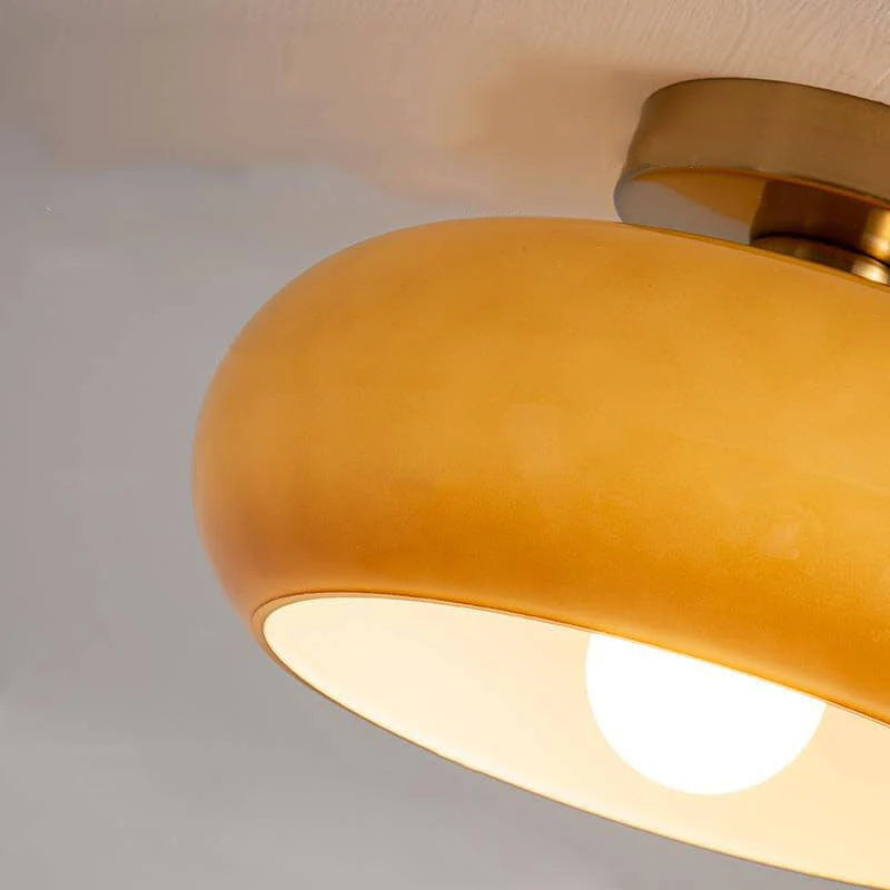 Glazen Hanglamp Vintage Amber Messing Retro E27 Eetkamer Woonkamer Slaapkamer | Sansoti