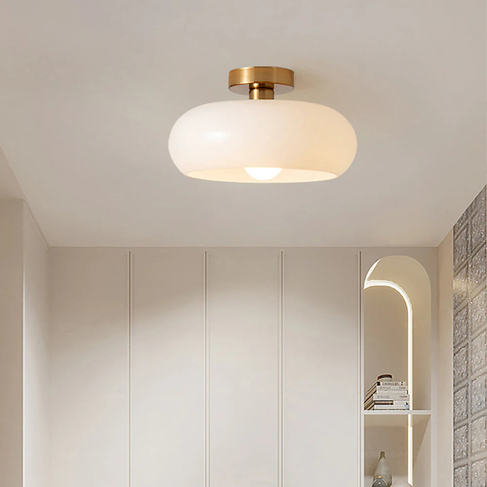 Glazen Hanglamp Vintage Amber Messing Retro E27 Eetkamer Woonkamer Slaapkamer | Sansoti