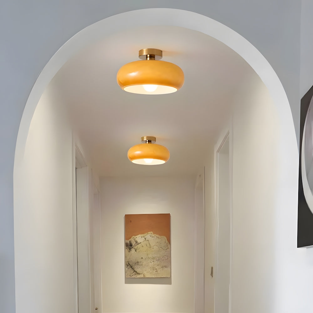 Glazen Hanglamp Vintage Amber Messing Retro E27 Eetkamer Woonkamer Slaapkamer | Sansoti