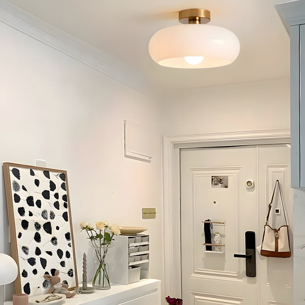Glazen Hanglamp Vintage Amber Messing Retro E27 Eetkamer Woonkamer Slaapkamer | Sansoti