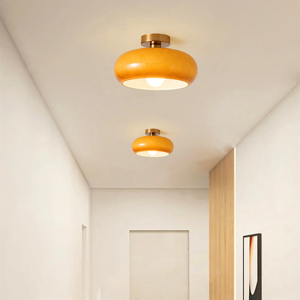 Glazen Hanglamp Vintage Amber Messing Retro E27 Eetkamer Woonkamer Slaapkamer | Sansoti