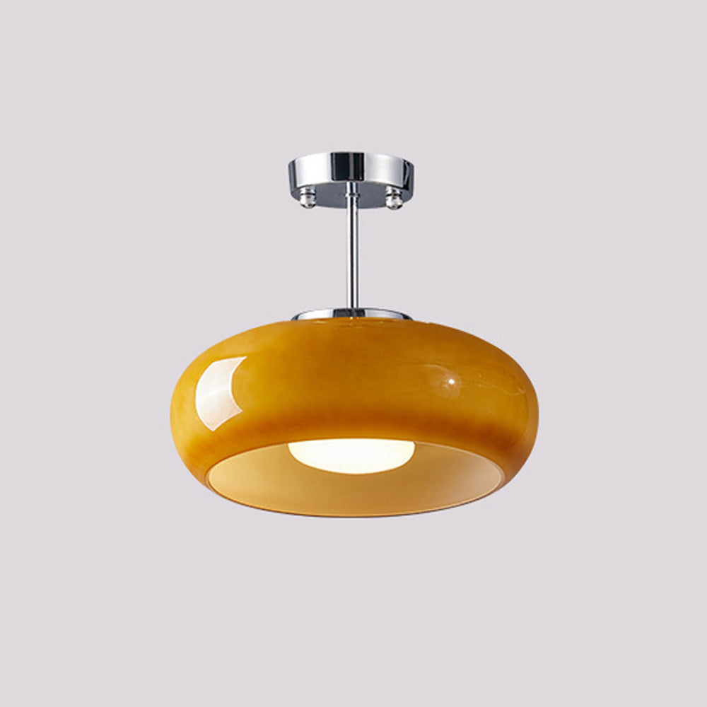 Glazen Hanglamp Vintage Amber Messing Retro E27 Eetkamer Woonkamer Slaapkamer | Sansoti