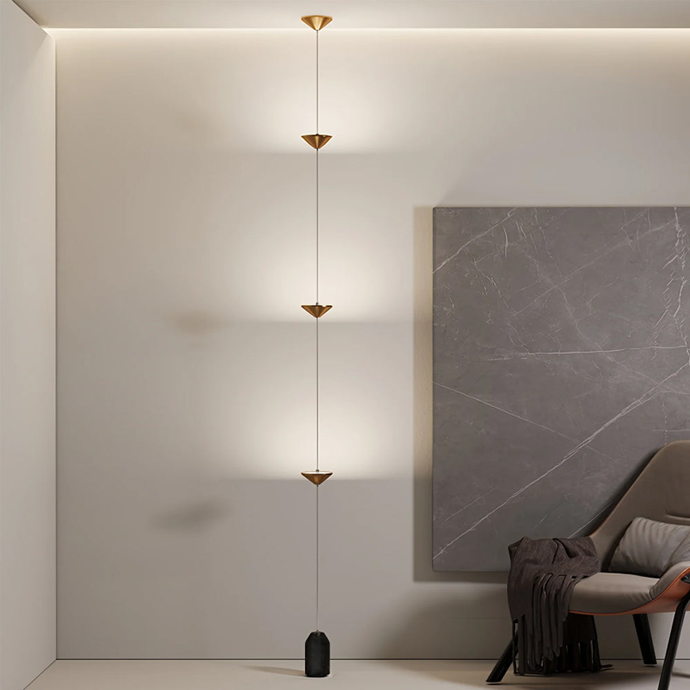 Suspension cône métal marbre lampadaire LED minimaliste salon chambre hall | Restfield