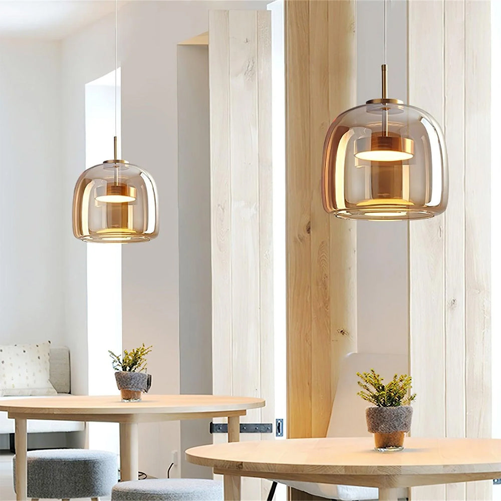Hanglamp Gerookt Glas Koepel Vintage Minimalistisch LED Keuken Eetkamer Woonkamer Loft | Sansoti