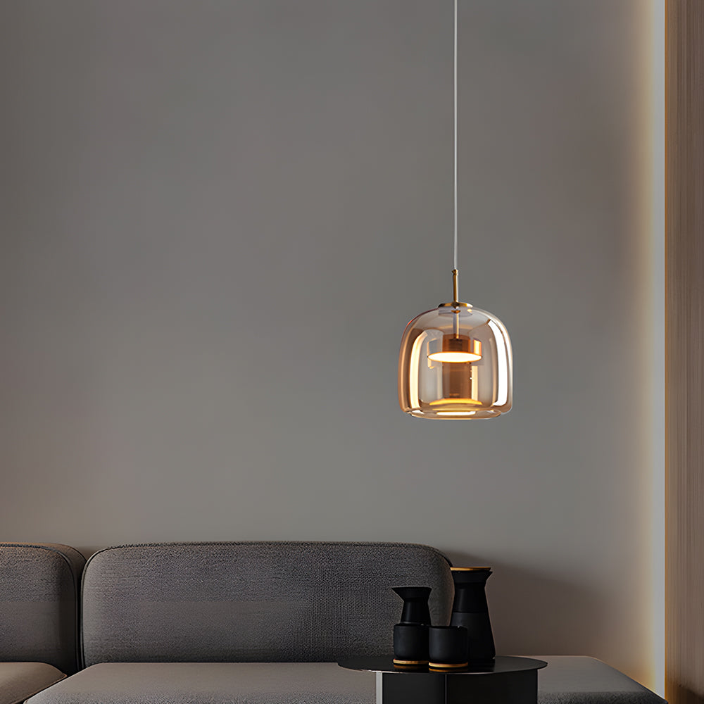 Hanglamp Gerookt Glas Koepel Vintage Minimalistisch LED Keuken Eetkamer Woonkamer Loft | Sansoti