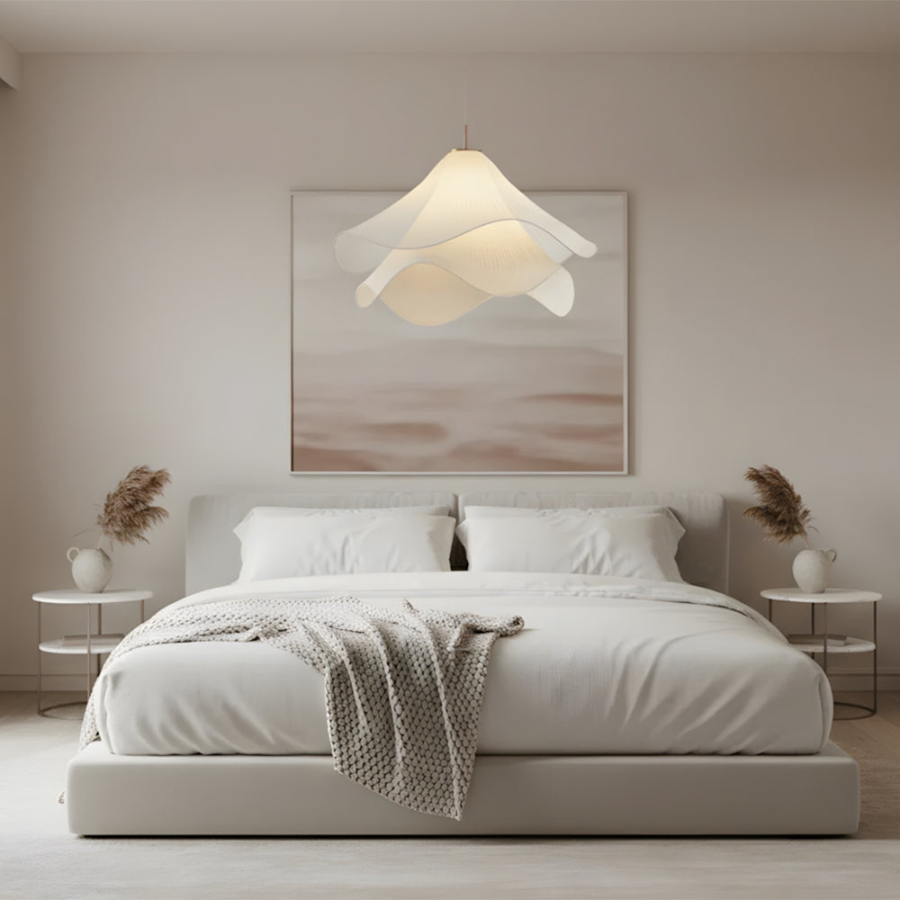 Deckenlampe Blume Stoff Metall Elegant E27 Wohnzimmer Esszimmer Schlafzimmer Arbeitszimmer Ambiente | Restfield